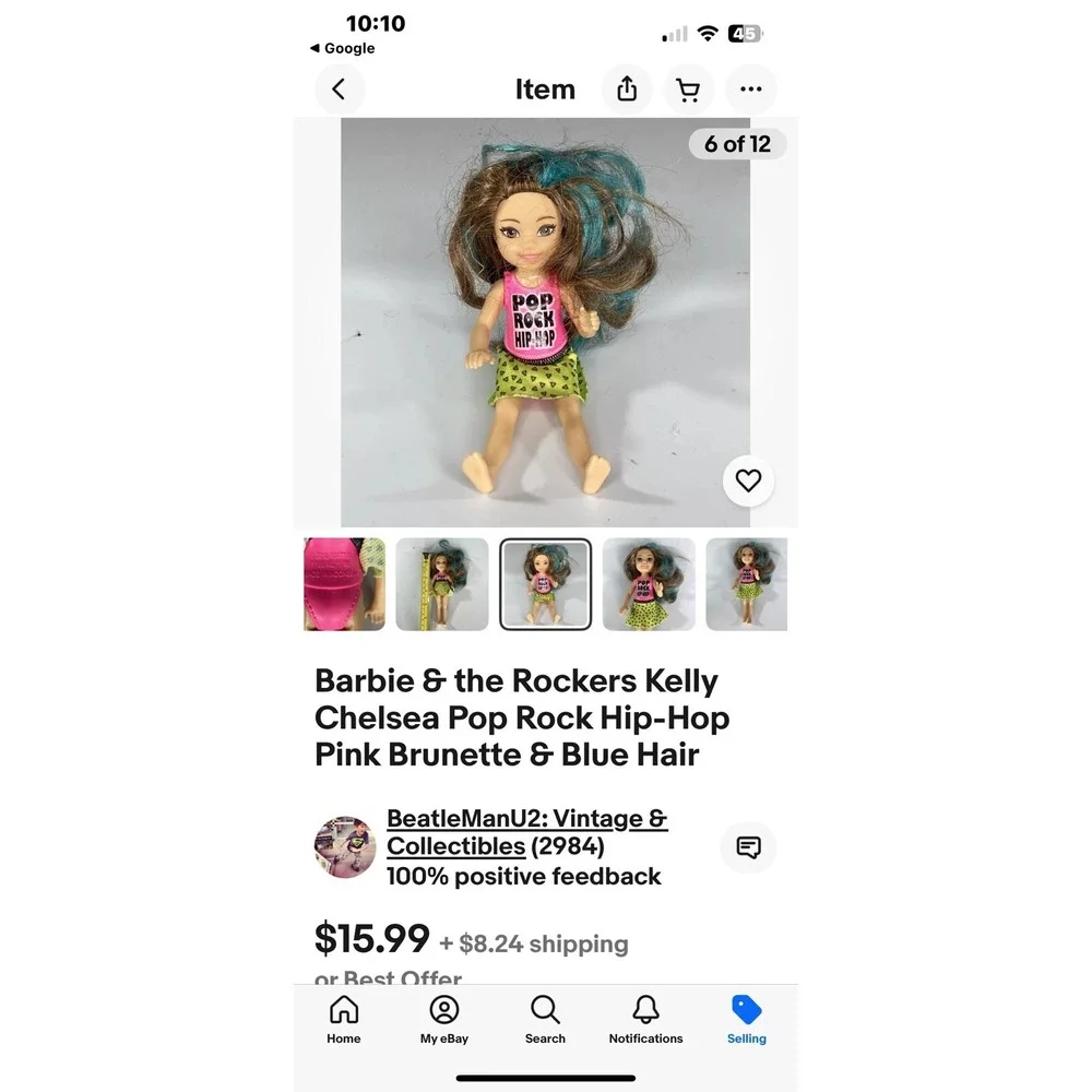 Barbie & the Rockers Kelly‎ Chelsea Pop Rock Hip-Hop Pink Brunette & Blue Hair